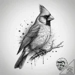 Tattoo sketch cardinal, ink illustration for… – tattoo sketch (№1760588148_0, 16.10.2025 04:15) — tattoovalue.net