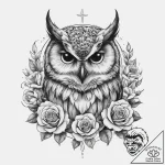 Tattoo sketch owl, tattoo sketch design, on a… – tattoo sketch (№1760588364_0, 16.10.2025 04:19) — tattoovalue.net