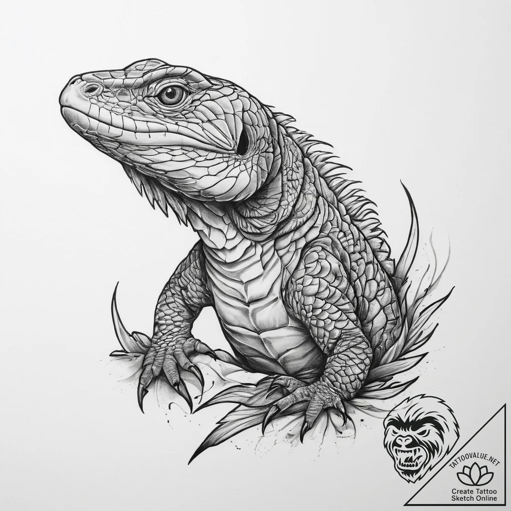 Tattoo sketch perentie - tattoo sketch (№1760590105_0, 16.10.2025 04:48) — tattoovalue.net