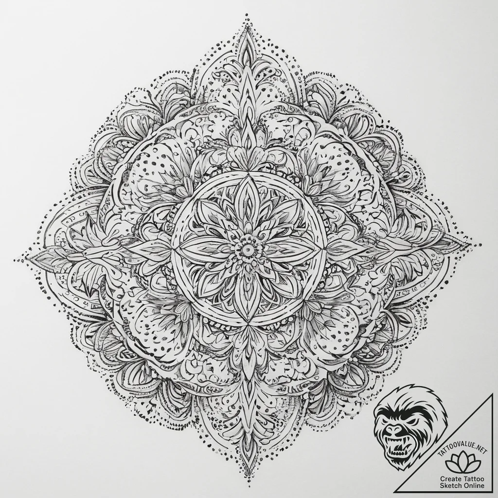 Tattoo sketch ornamental pattern, concept art... - tattoo sketch (№1760590537_0, 16.10.2025 04:55) — tattoovalue.net
