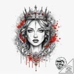 Tattoo sketch throne, tattoo line art, on a c… – tattoo sketch (№1760591833_0, 16.10.2025 05:17) — tattoovalue.net