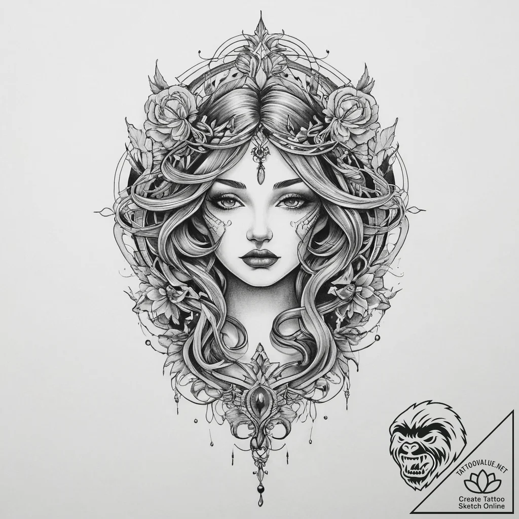 Tattoo sketch hidden, tattoo line art, black... - tattoo sketch (№1760592485_0, 16.10.2025 05:28) — tattoovalue.net