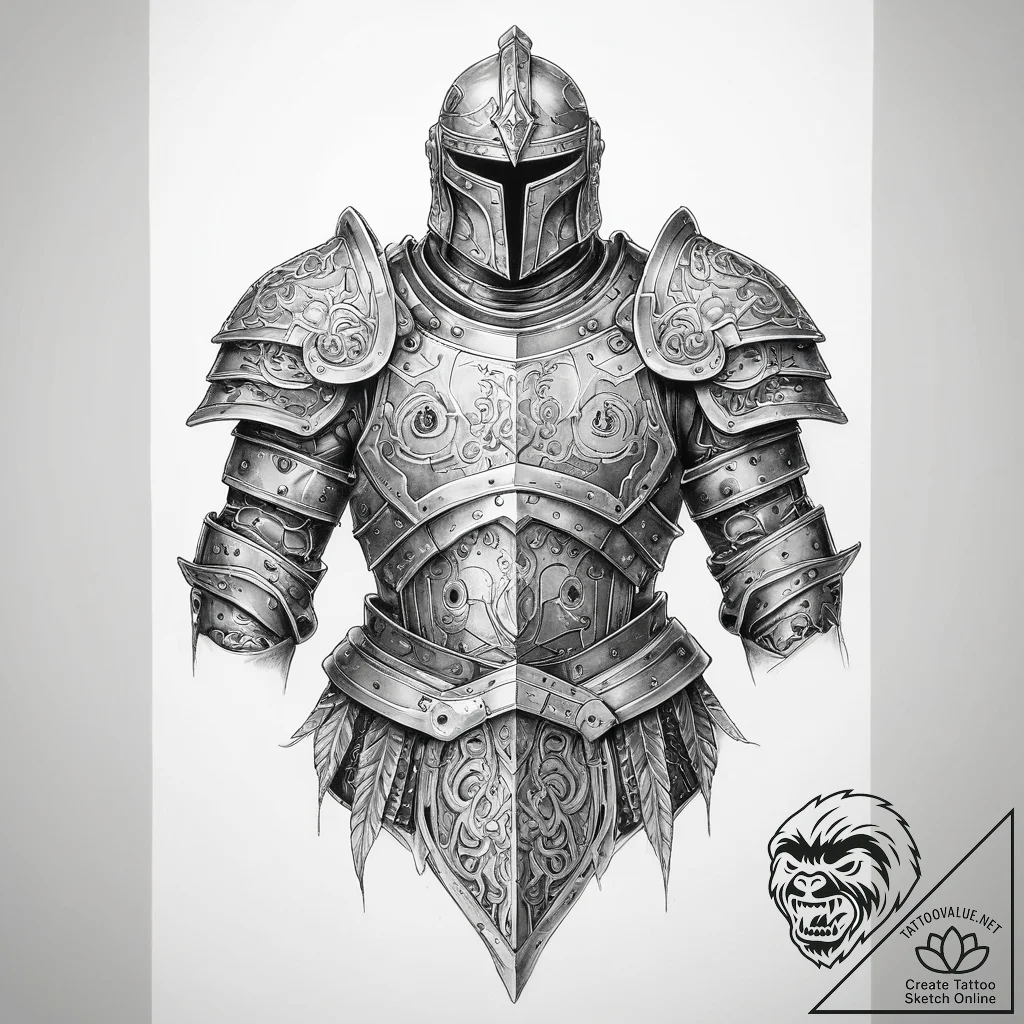 Tattoo sketch armor - tattoo sketch (№1760592917_0, 16.10.2025 05:35) — tattoovalue.net