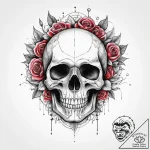 Tattoo sketch узор в виде черепа с розами, co… – tattoo sketch (№1760593348_0, 16.10.2025 05:42) — tattoovalue.net