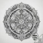 Tattoo sketch universe in a sphere, ink illus… – tattoo sketch (№1760594220_0, 16.10.2025 05:57) — tattoovalue.net