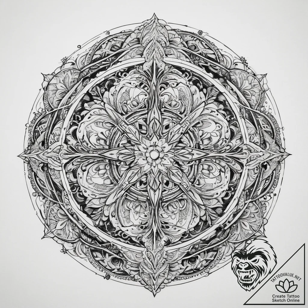 Tattoo sketch universe in a sphere, ink illus... - tattoo sketch (№1760594220_0, 16.10.2025 05:57) — tattoovalue.net