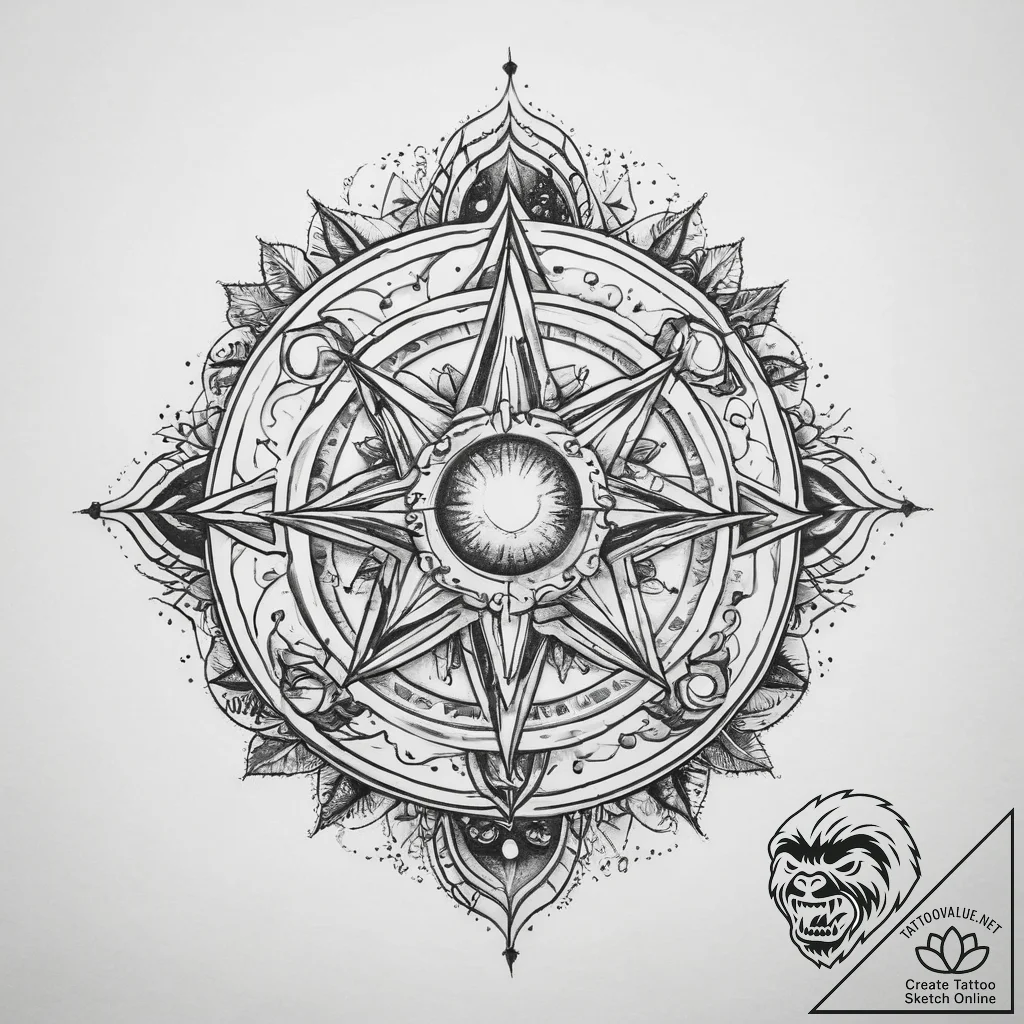 Tattoo sketch cosmic creation - tattoo sketch (№1760594867_0, 16.10.2025 06:07) — tattoovalue.net