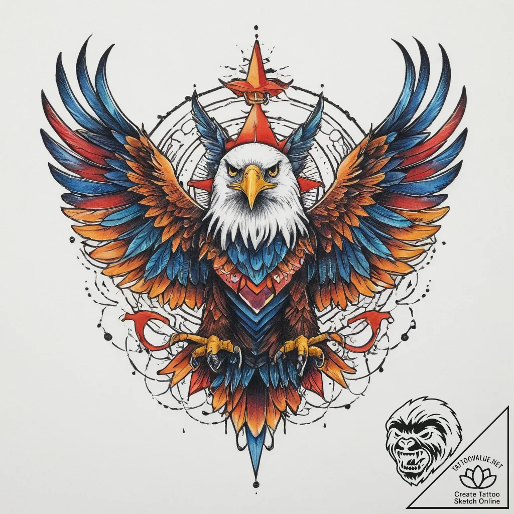 Tattoo sketch hands with an eagle, tattoo ske... - tattoo sketch (№1760595514_0, 16.10.2025 06:18) — tattoovalue.net