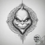 Tattoo sketch the grinch with a scale, tattoo… – tattoo sketch (№1760597889_0, 16.10.2025 06:58) — tattoovalue.net