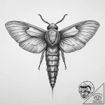Tattoo sketch elephant hawk-moth, tattoo sket… – tattoo sketch (№1760599786_0, 16.10.2025 07:29) — tattoovalue.net