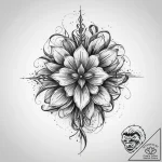 Tattoo sketch flower with a root, tattoo draw… – tattoo sketch (№1760601297_0, 16.10.2025 07:54) — tattoovalue.net