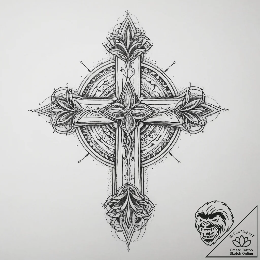 Tattoo sketch sacred source, tattoo line art,... - tattoo sketch (№1760602611_0, 16.10.2025 08:16) — tattoovalue.net