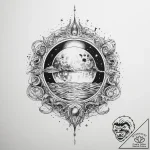 Tattoo sketch cosmic ocean – tattoo sketch (№1760605416_0, 16.10.2025 09:03) — tattoovalue.net