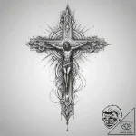 Tattoo sketch hands with a cross, ink illustr… – tattoo sketch (№1760606714_0, 16.10.2025 09:25) — tattoovalue.net
