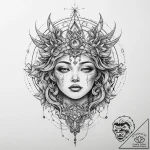 Tattoo sketch cosmic myth, tattoo flash sheet… – tattoo sketch (№1760607369_0, 16.10.2025 09:36) — tattoovalue.net