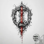 Tattoo sketch broken chain, ink illustration… – tattoo sketch (№1760607585_0, 16.10.2025 09:39) — tattoovalue.net