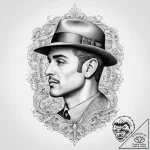 Tattoo sketch vito genovese with a hat, tatto… – tattoo sketch (№1760609314_0, 16.10.2025 10:08) — tattoovalue.net