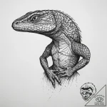 Tattoo sketch monitor lizard, concept art for… – tattoo sketch (№1760610829_0, 16.10.2025 10:33) — tattoovalue.net