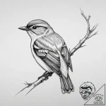 Tattoo sketch kinglet, tattoo line art, clean… – tattoo sketch (№1760612136_0, 16.10.2025 10:55) — tattoovalue.net