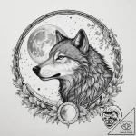 Tattoo sketch romantic full moon with a wolf,… – tattoo sketch (№1760612786_0, 16.10.2025 11:06) — tattoovalue.net