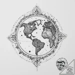 Tattoo sketch earth symbol, tattoo flash shee… – tattoo sketch (№1760613218_0, 16.10.2025 11:13) — tattoovalue.net