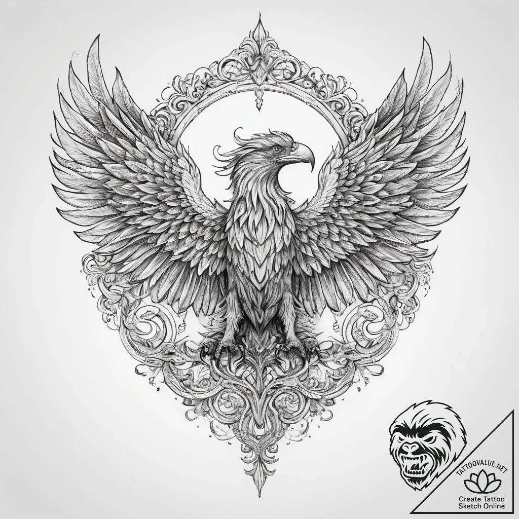 Tattoo sketch грифон, ink illustration for ta... - tattoo sketch (№1760613868_0, 16.10.2025 11:24) — tattoovalue.net