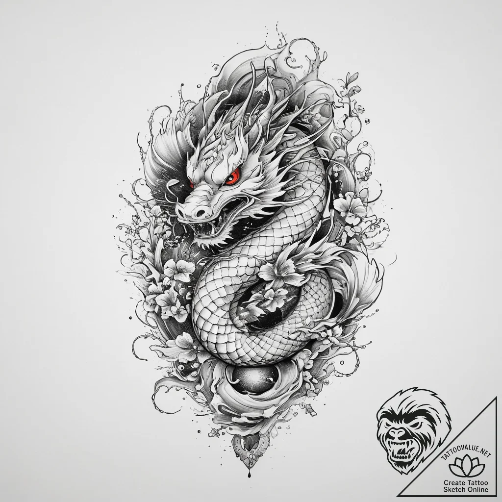 Tattoo sketch divine sphere, tattoo line art,... - tattoo sketch (№1760615603_0, 16.10.2025 11:53) — tattoovalue.net