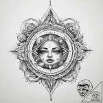 Tattoo sketch cosmic origin – tattoo sketch (№1760615819_0, 16.10.2025 11:56) — tattoovalue.net