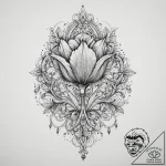 Tattoo sketch tulip, ink illustration for tat… – tattoo sketch (№1760616466_0, 16.10.2025 12:07) — tattoovalue.net