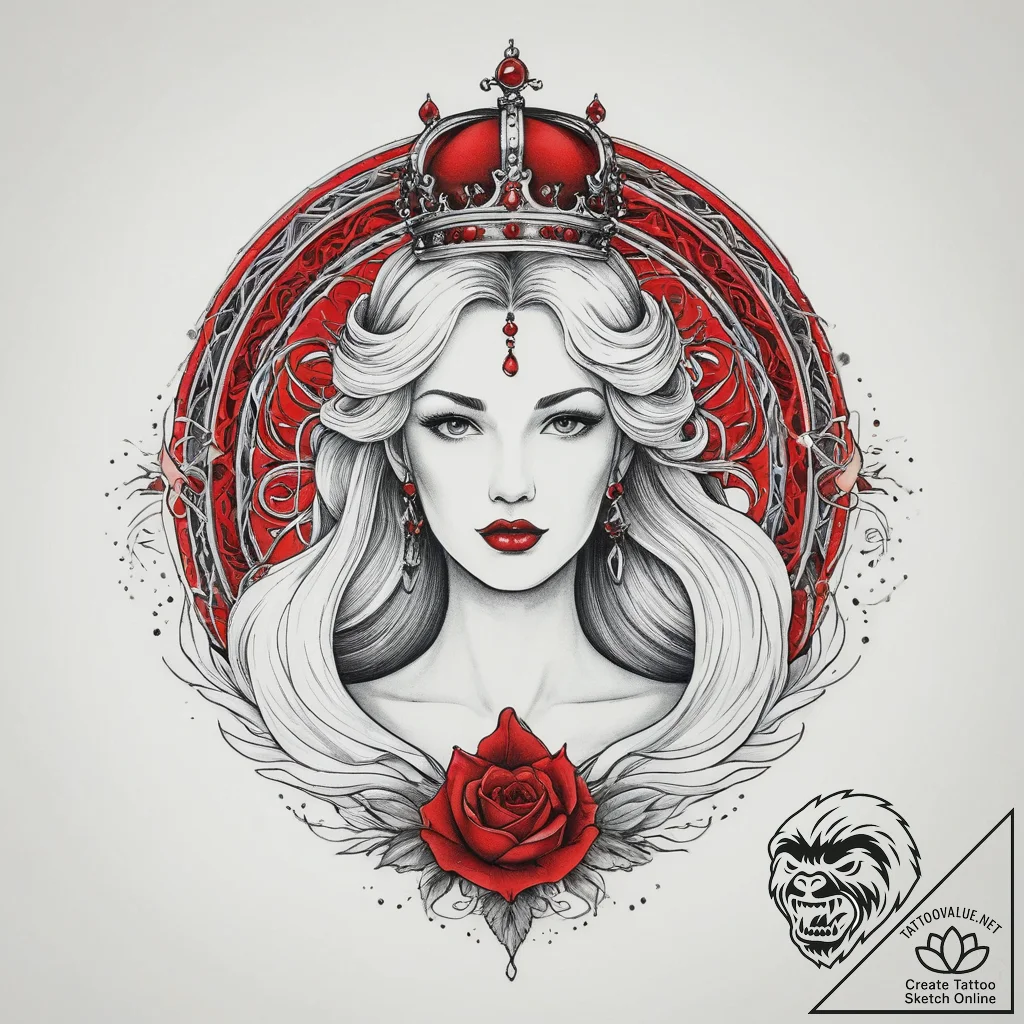 Tattoo sketch the swan princess, with a crown... - tattoo sketch (№1760616682_0, 16.10.2025 12:11) — tattoovalue.net
