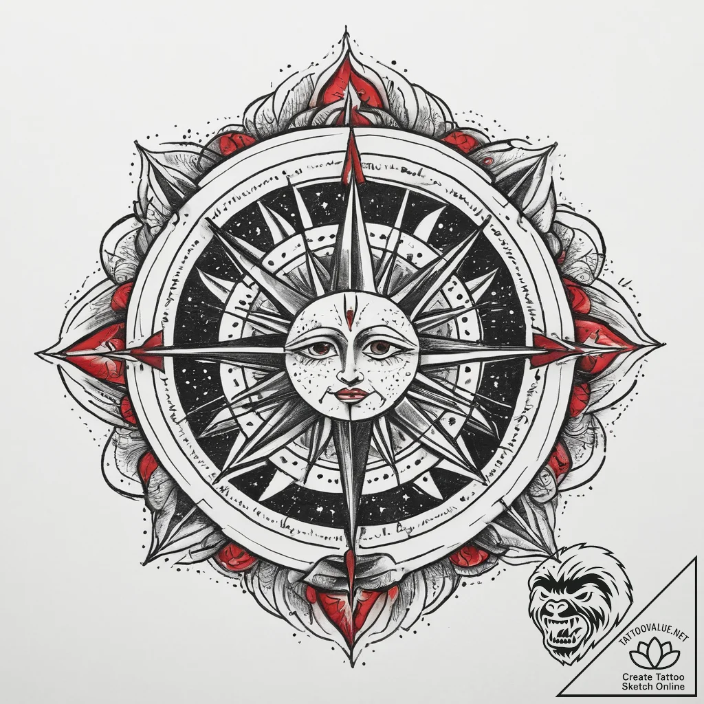 Tattoo sketch cosmic spirit, artistic tattoo... - tattoo sketch (№1760617114_0, 16.10.2025 12:18) — tattoovalue.net