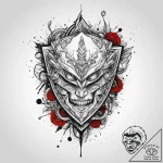 Tattoo sketch shield, ink illustration for ta… – tattoo sketch (№1760617330_0, 16.10.2025 12:22) — tattoovalue.net