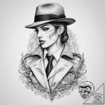 Tattoo sketch detective trench coat and hat,… – tattoo sketch (№1760617547_0, 16.10.2025 12:25) — tattoovalue.net