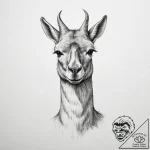 Tattoo sketch guanaco, ink illustration for t… – tattoo sketch (№1760617763_0, 16.10.2025 12:29) — tattoovalue.net