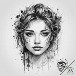 Tattoo sketch узор в виде лица, artistic tatt… – tattoo sketch (№1760617979_0, 16.10.2025 12:32) — tattoovalue.net