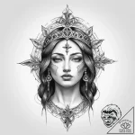 Tattoo sketch holy presence – tattoo sketch (№1760618627_0, 16.10.2025 12:43) — tattoovalue.net