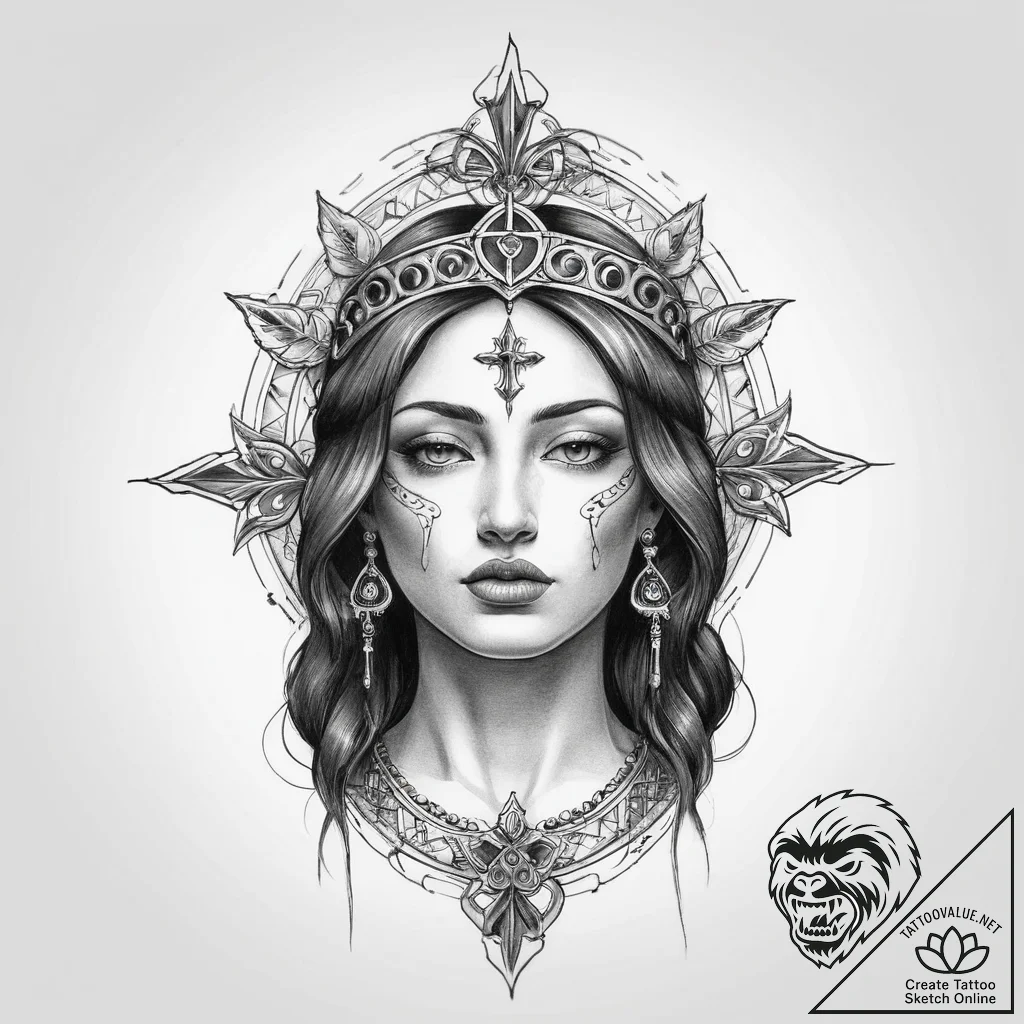 Tattoo sketch holy presence - tattoo sketch (№1760618627_0, 16.10.2025 12:43) — tattoovalue.net