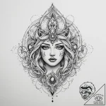 Tattoo sketch cosmic self, ink illustration f… – tattoo sketch (№1760621012_0, 16.10.2025 13:23) — tattoovalue.net