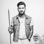 Tattoo sketch tour guide a person with a guid… – tattoo sketch (№1760621227_0, 16.10.2025 13:27) — tattoovalue.net