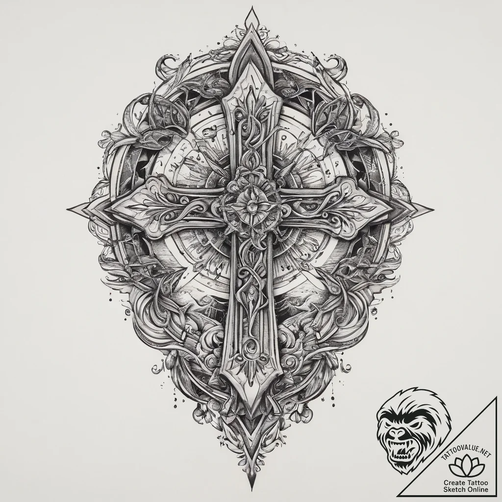 Tattoo sketch cosmic creation, ink illustrati... - tattoo sketch (№1760622092_0, 16.10.2025 13:41) — tattoovalue.net