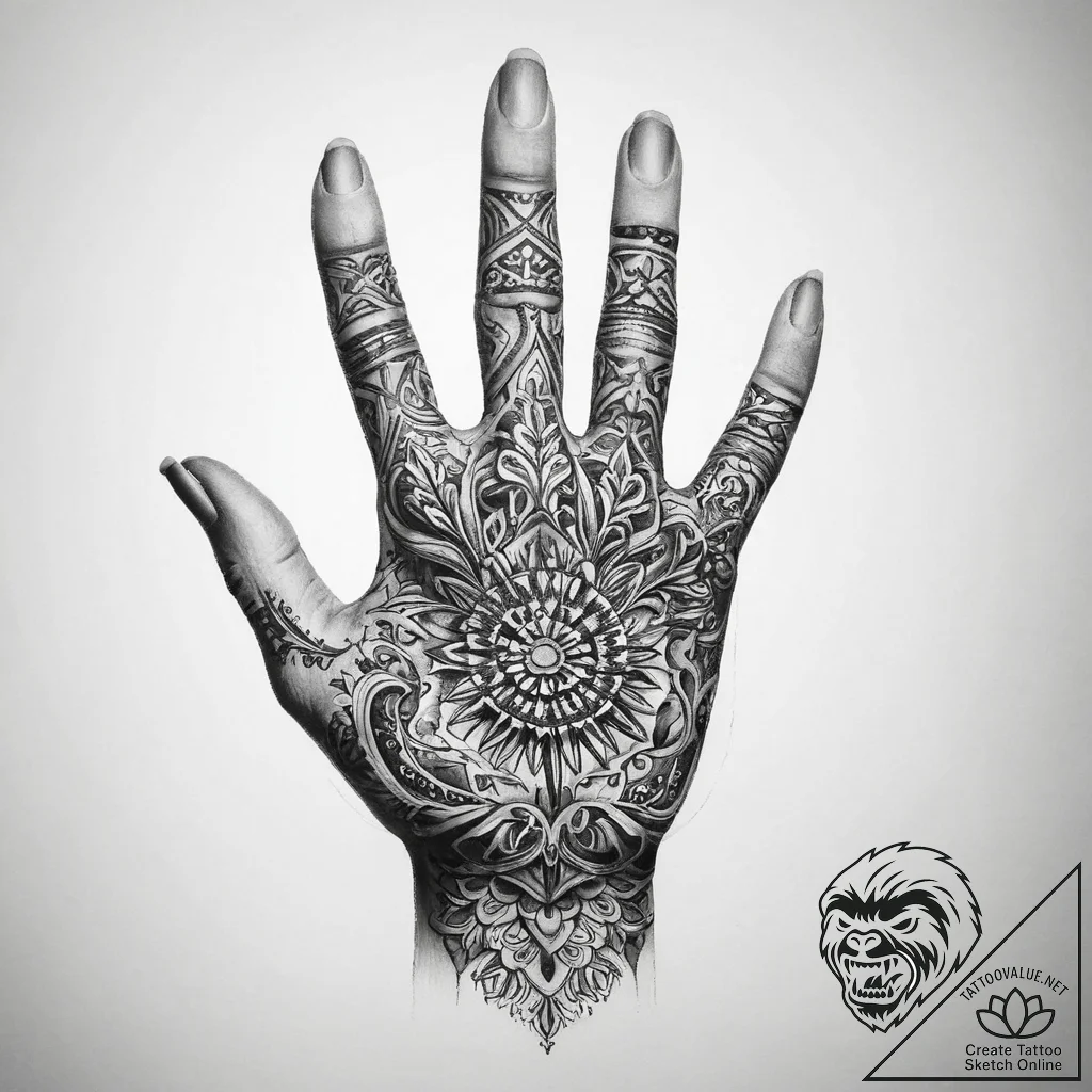 Tattoo sketch hand - tattoo sketch (№1760623172_0, 16.10.2025 13:59) — tattoovalue.net