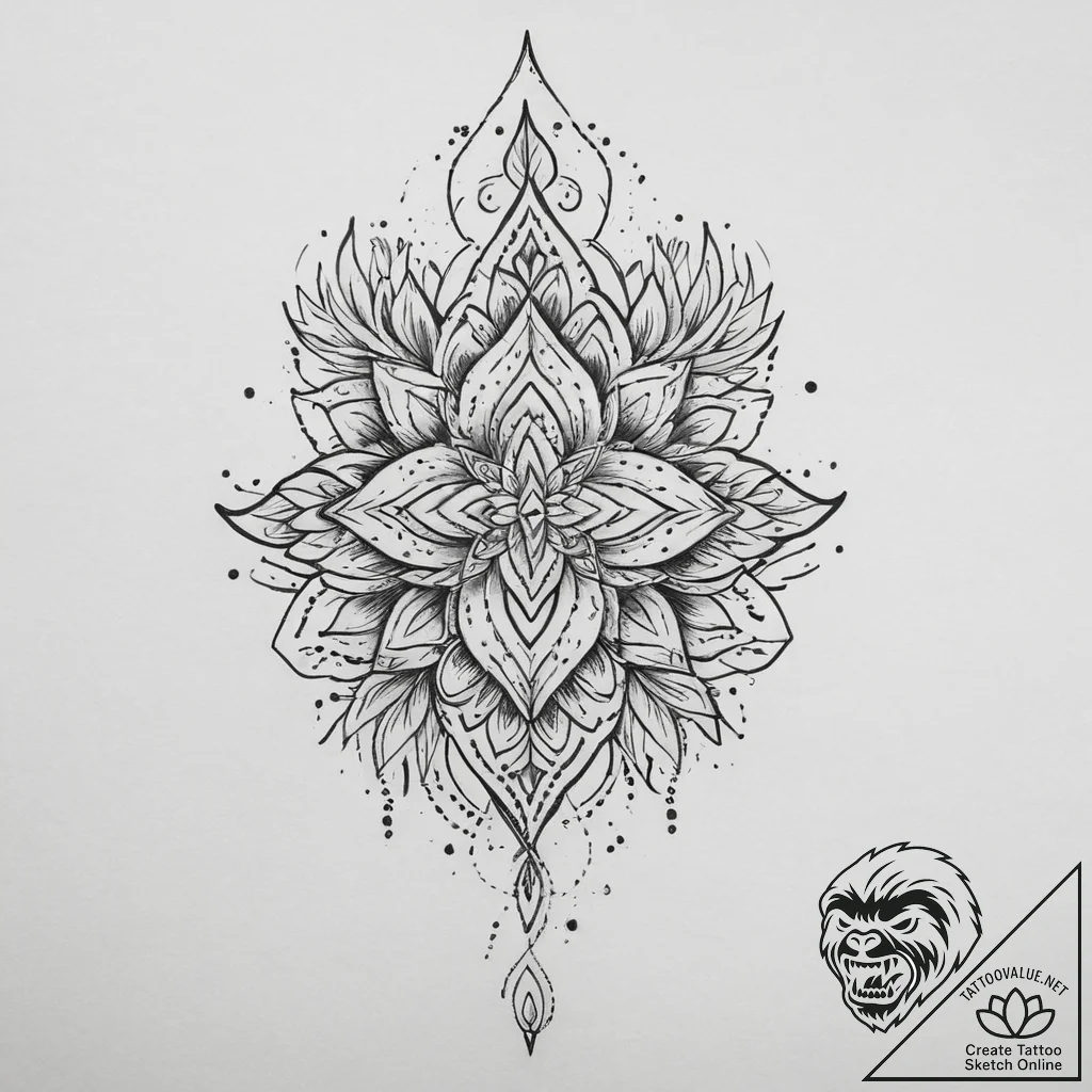 Tattoo sketch blessed way, tattoo line art, o... - tattoo sketch (№1760625127_0, 16.10.2025 14:32) — tattoovalue.net