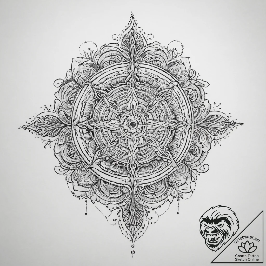 Tattoo sketch divine origin, tattoo sketch de... - tattoo sketch (№1760626424_0, 16.10.2025 14:53) — tattoovalue.net