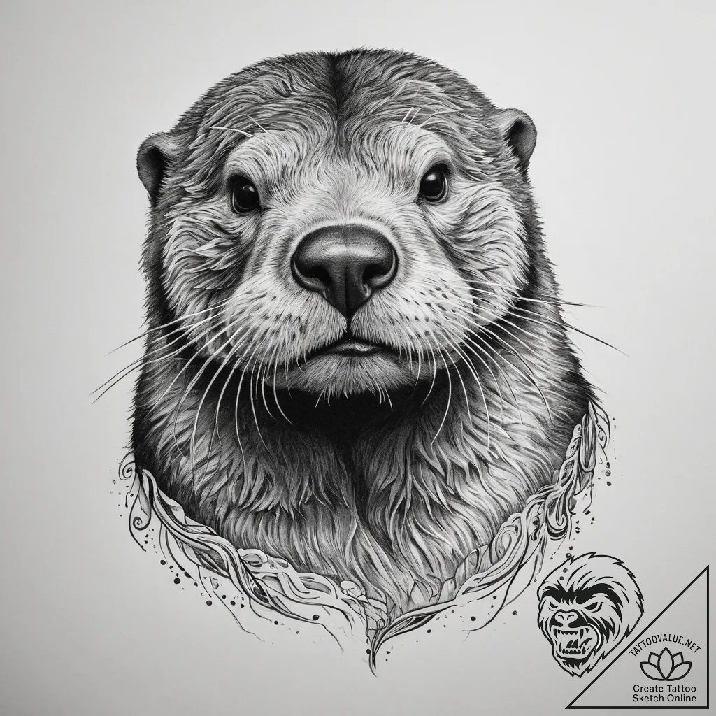 Tattoo sketch sea otter - tattoo sketch (№1760626854_0, 16.10.2025 15:00) — tattoovalue.net