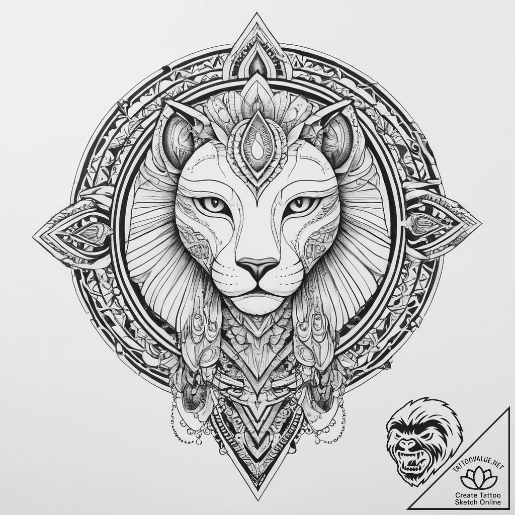 Tattoo sketch egyptian goddess sekhmet, tatto... - tattoo sketch (№1760629029_0, 16.10.2025 15:37) — tattoovalue.net