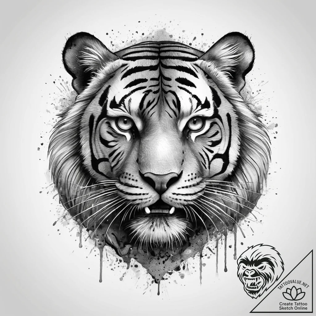 Tattoo sketch old school голова тигра, tattoo... - tattoo sketch (№1760629893_0, 16.10.2025 15:51) — tattoovalue.net