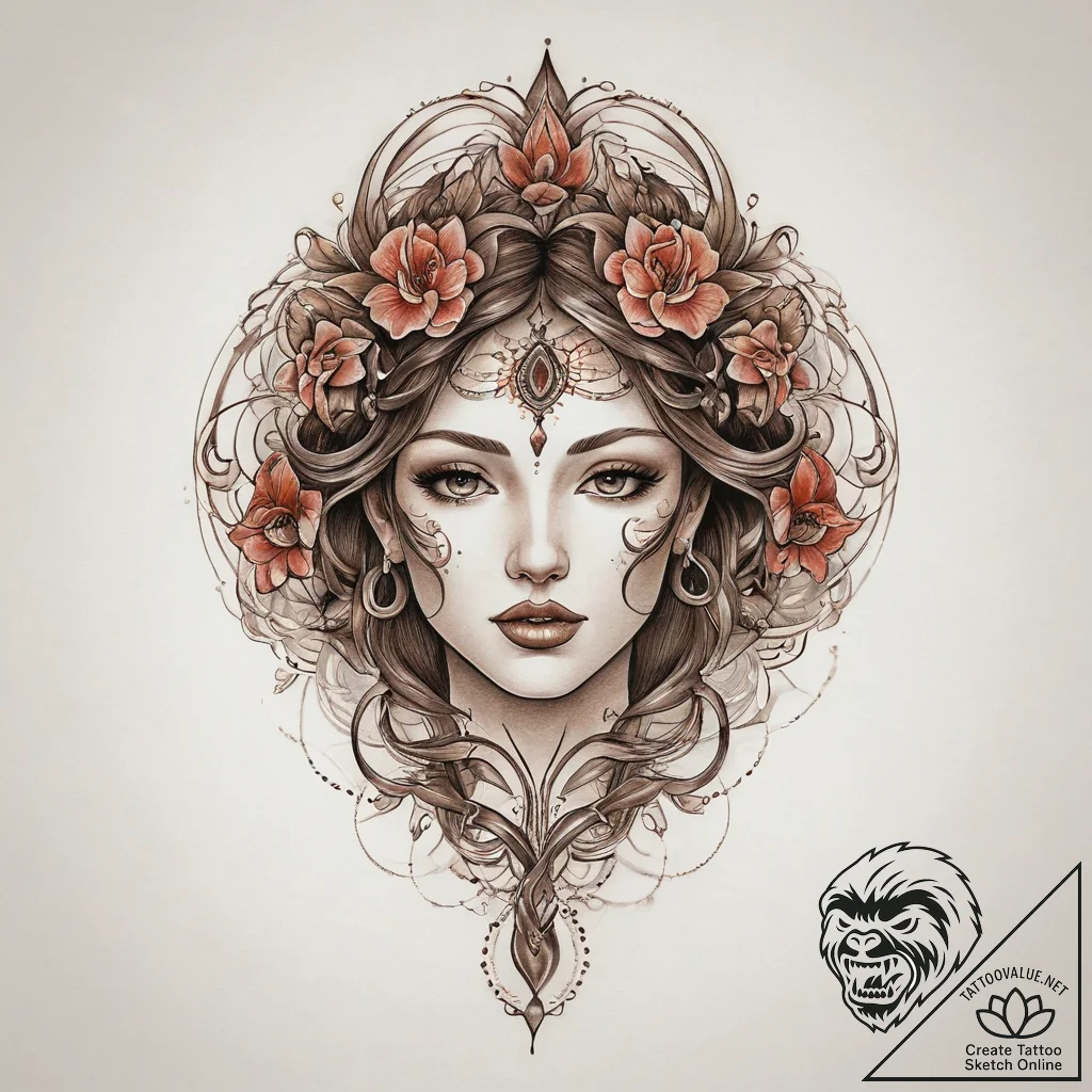 Tattoo sketch bronze, artistic tattoo sketch,... - tattoo sketch (№1760632067_0, 16.10.2025 16:27) — tattoovalue.net
