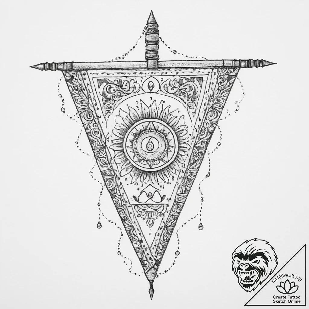 Tattoo sketch tibetan prayer flags, tattoo li... - tattoo sketch (№1760632283_0, 16.10.2025 16:31) — tattoovalue.net