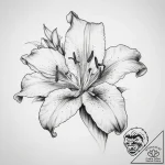 Tattoo sketch lily – tattoo sketch (№1760632936_0, 16.10.2025 16:42) — tattoovalue.net