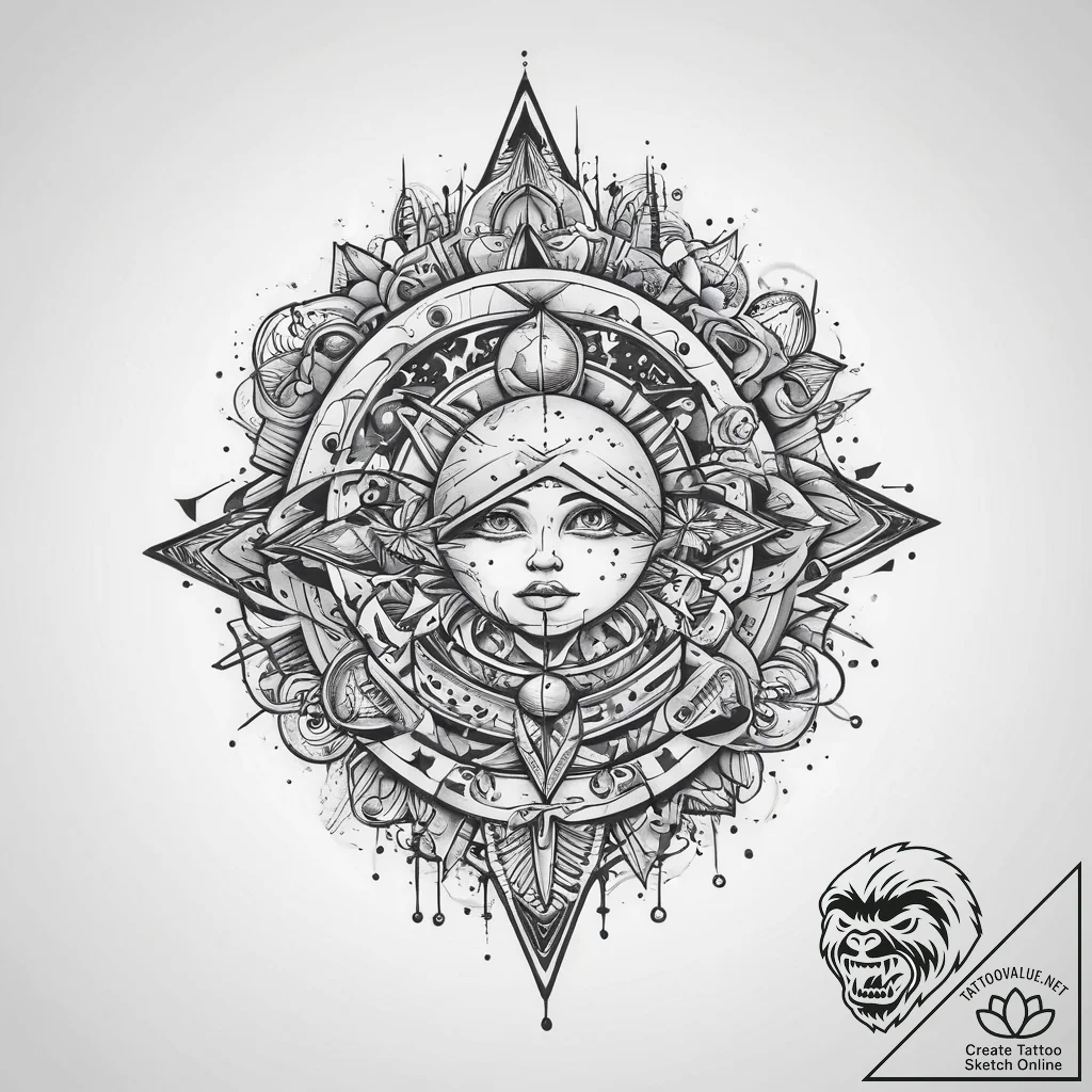 Tattoo sketch cosmic land, ink illustration f... - tattoo sketch (№1760633585_0, 16.10.2025 16:53) — tattoovalue.net